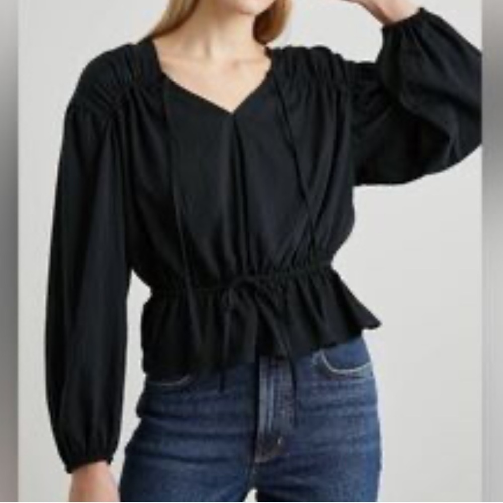 Rails Abra Drawstring Waist Popover Blouse